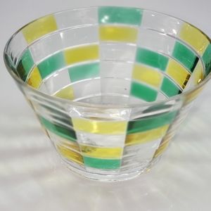 Light green, yellow and clear plastic bowls
